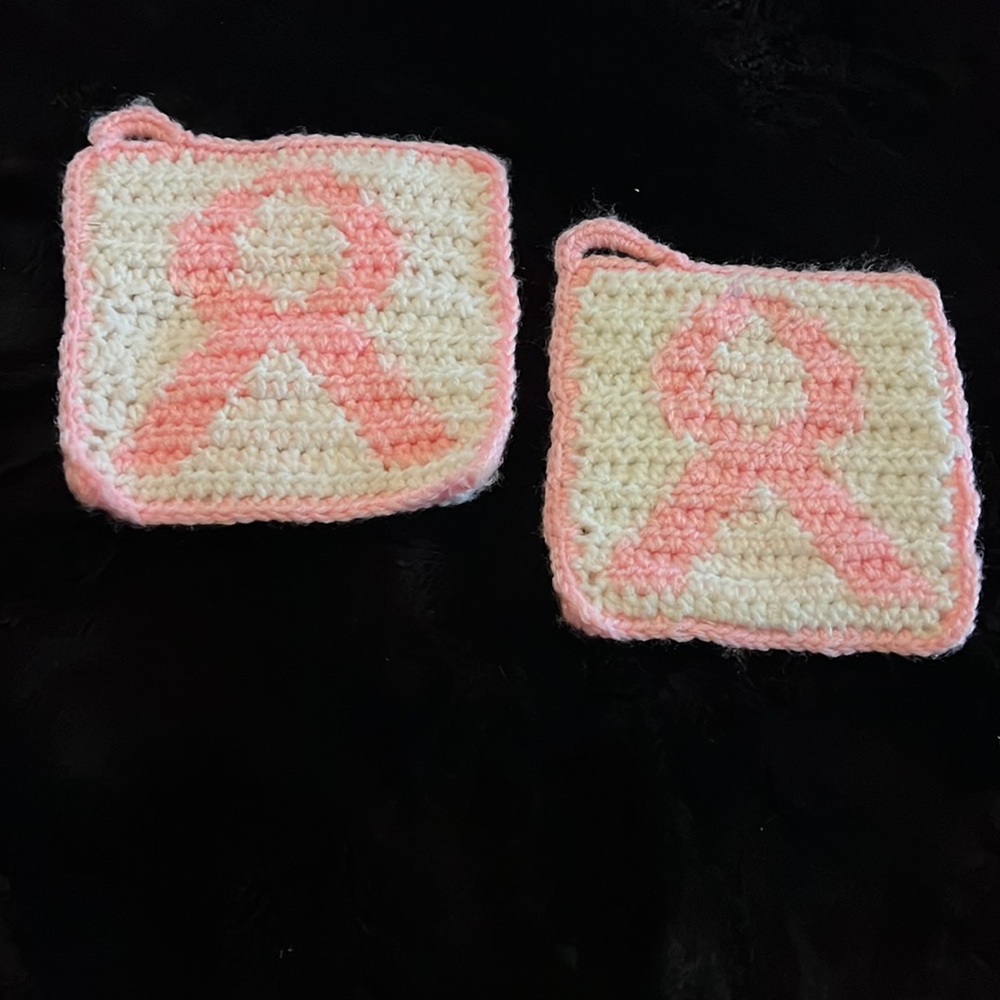 Pink Ribbon Pot Holders (pair)